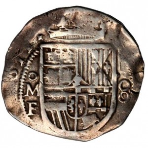 Аверс монеты Мексика, 8 реалов, 1598-1621, Коб монета