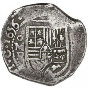 Аверс монеты Мексика, 8 реалов, 1622-1667, Коб монета