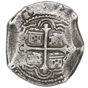 Реверс монеты Мексика, 8 реалов, 1622-1667, Коб монета