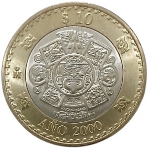Реверс монеты Мексика, 10 песо, 2000-2001, Миллениум