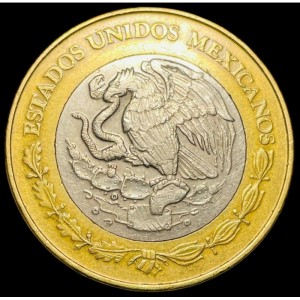 Аверс монеты Мексика, 20 песо, 2000-2001, Смена тысячелетия - Октавио Пас