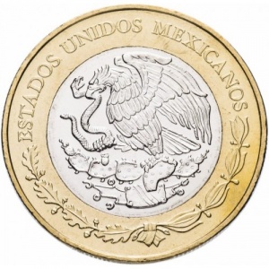 Аверс монеты Мексика, 20 песо, 2015, 100 лет ВВС Мексики