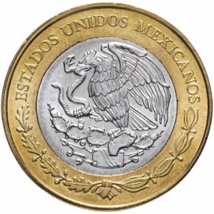 Аверс монеты Мексика, 20 песо, 2016, 50 лет Плану DN-III-E