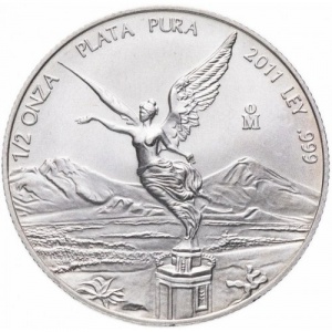 Реверс монеты Мексика, ½ онзы, 1996-2024, Серебряная инвестиционная монета "Свобода"