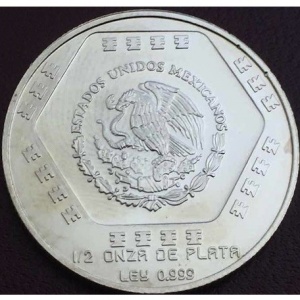 Аверс монеты Мексика, 2 новых песо, 1994, Майя - Чак-Мооль