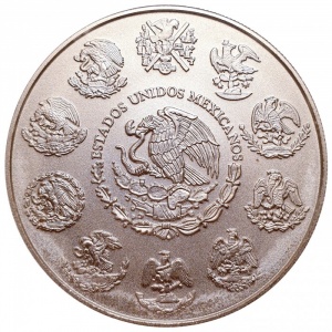 Аверс монеты Мексика, 2 онзы, 1996-2024, Серебряная инвестиционная монета "Свобода"