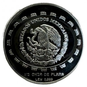 Аверс монеты Мексика, 2 песо, 1997-1998, Теотиуакан - Диск смерти