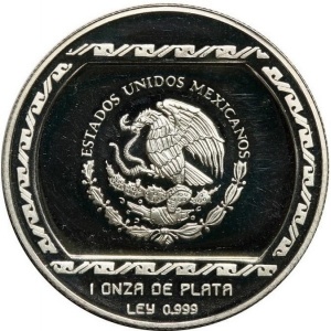 Аверс монеты Мексика, 5 новых песо, 1993, Веракруз - Улыбающееся лицо