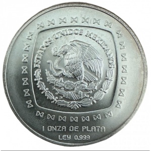 Аверс монеты Мексика, 5 песо, 1996-1998, Ольмеки - Фигура "человека-ягуара"