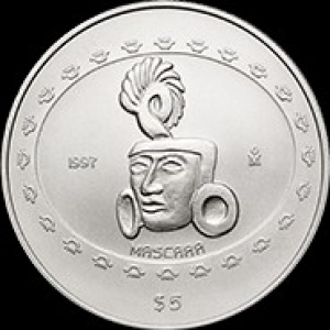 Реверс монеты Мексика, 5 песо, 1997-1998, Теотиуакан - Mascara