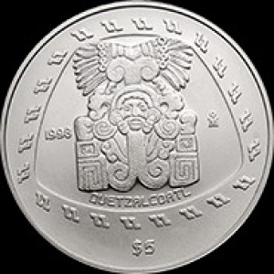Реверс монеты Мексика, 5 песо, 1998, Кетцалькоатль
