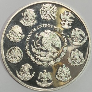 Аверс монеты Мексика, 5 песо, 1999, Миллениум - птица атеков