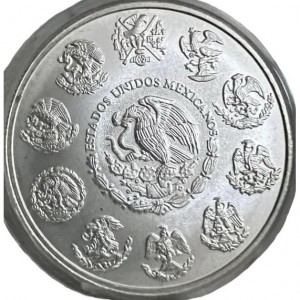 Аверс монеты Мексика, 5 песо, 2000, Вымирающие виды - Нутрия