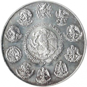 Аверс монеты Мексика, 5 песо, 2001, Вымирающие виды - Ламантины