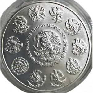Аверс монеты Мексика, 5 песо, 2001, Вымирающие виды - Ягуар