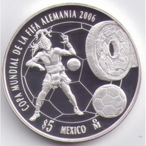 Реверс монеты Мексика, 5 песо, 2006, Чемпионат мира по футболу 2006