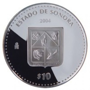 Реверс монеты Мексика, 10 песо, 2004, Сонора