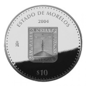 Реверс монеты Мексика, 10 песо, 2004, Морелос