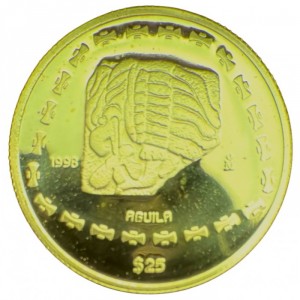 Реверс монеты Мексика, 25 песо, 1998, Тольтеки - Орел