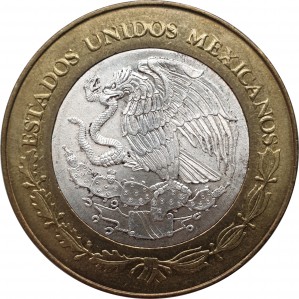 Аверс монеты Мексика, 100 песо, 2005, Агуаскальентесс /Храм Сан-Антонио и скульптура/