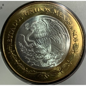 Аверс монеты Мексика, 100 песо, 2005, 470 лет монетному двору Мексики