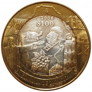 Реверс монеты Мексика, 100 песо, 2006, Коауила