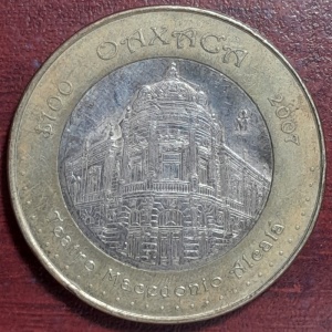 Реверс монеты Мексика, 100 песо, 2007, Оахака