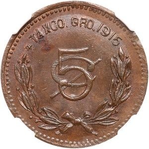 Реверс монеты Мексика (революционная), 5 сентаво, 1915