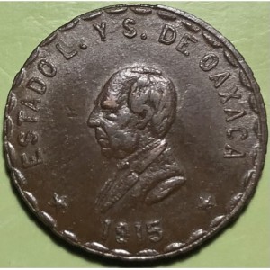 Аверс монеты Мексика (революционная), 10 сентаво, 1915