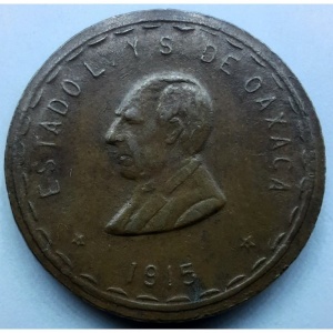 Аверс монеты Мексика (революционная), 20 сентаво, 1915