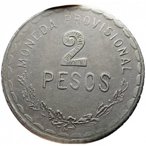 Реверс монеты Мексика (революционная), 2 песо, 1915