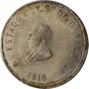 Аверс монеты Мексика (революционная), 2 песо, 1915