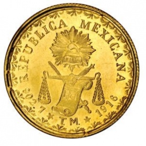 Реверс монеты Мексика (революционная), 60 песо, 1916