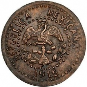 Аверс монеты Мексика (революционная), 5 сентаво, 1915
