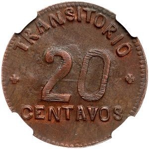 Реверс монеты Мексика (революционная), 20 сентаво, 1915