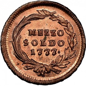 Реверс монеты Милан, ½ сольдо, 1776-1779