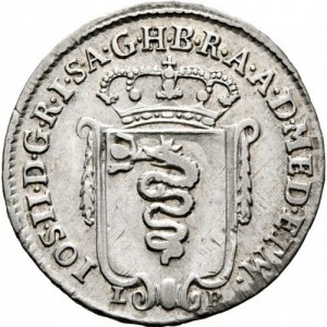 Аверс монеты Милан, 5 сольдо, 1780-1787
