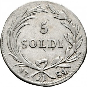 Реверс монеты Милан, 5 сольдо, 1780-1787