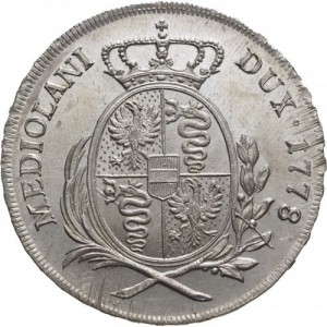Реверс монеты Милан, ½ скудо, 1777-1780