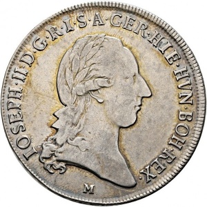 Аверс монеты Милан, ½ кроненталера, 1786-1790