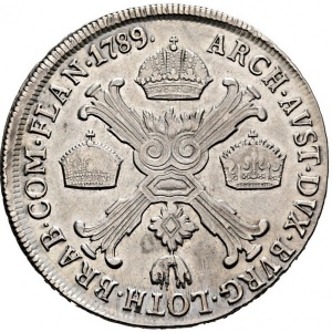 Реверс монеты Милан, ½ кроненталера, 1786-1790