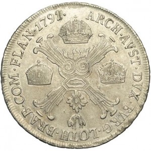 Реверс монеты Милан, ½ кроненталера, 1791