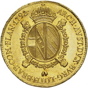 Реверс монеты Милан, 1 соврано, 1790-1792