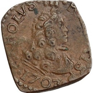Аверс монеты Милан, 1 кваттрино, 1707