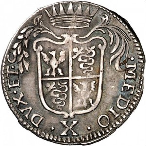 Реверс монеты Милан, 10 сольдо, 1723-1727