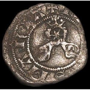 Аверс монеты Милан, 1 денар, 1412, Filippo Maria, cross and veil knotted on coin