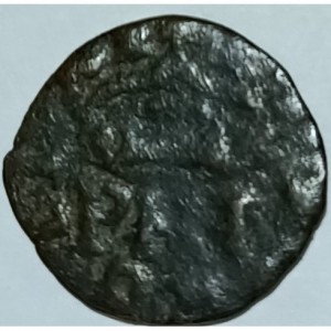 Аверс монеты Милан, 1 триллина, 1556, "PHI" на аверсе и легенда вокруг