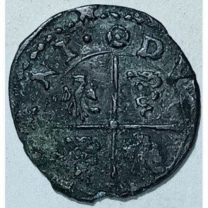 Реверс монеты Милан, 1 триллина, 1556, "F" на аверсе