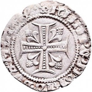 Реверс монеты Милан, 1 сесино, 1412, Филиппо Мария, Святой Амвросий на реверсе