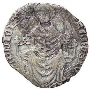 Реверс монеты Милан, 1 гроссо, 1412, Филиппо Мария, змея на аверсе